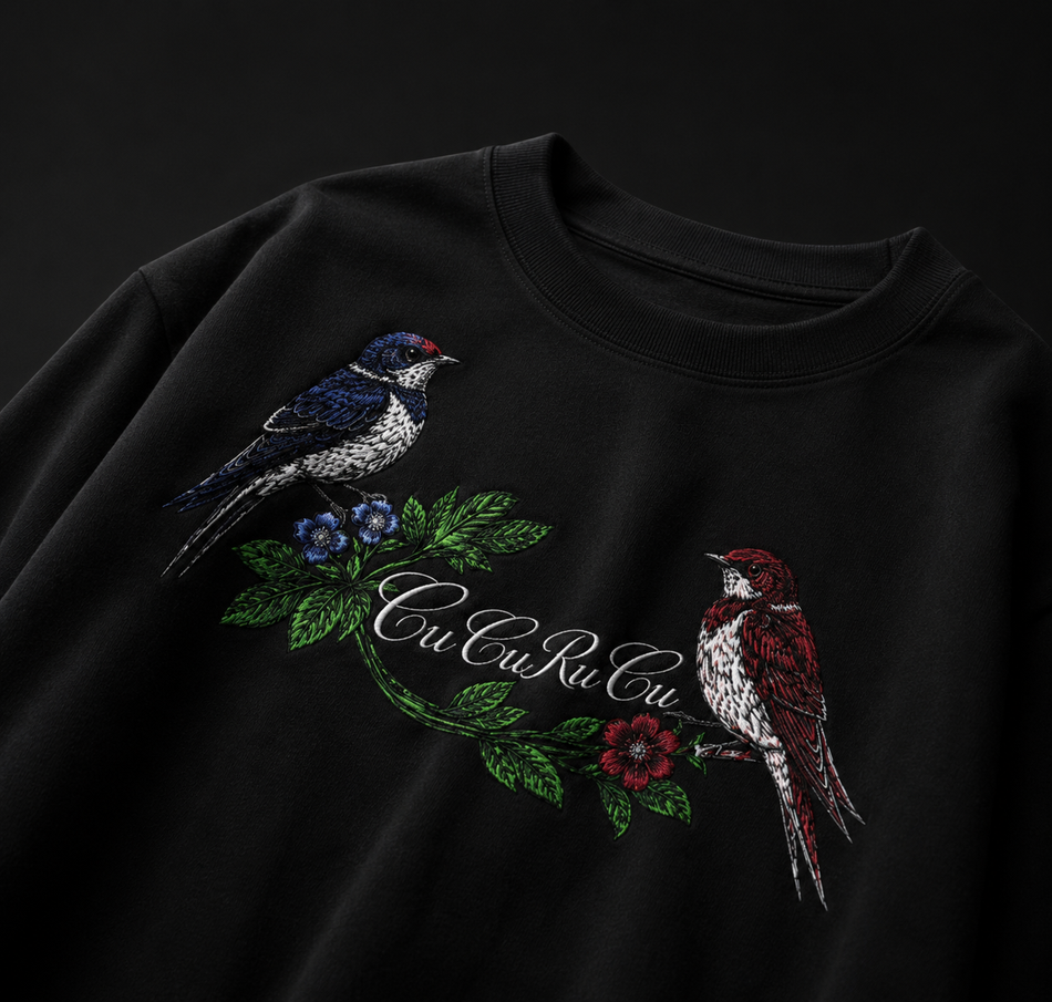 Cu Cu Ru Cu Full Embroidery Statement Tee
