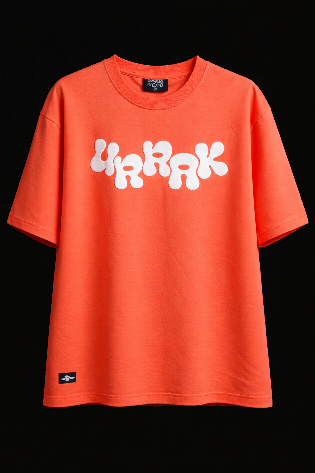 Urrak Signature Puff Print Oversized Tee - Coral