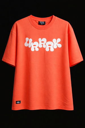 Urrak Signature Puff Print Oversized Tee - Coral