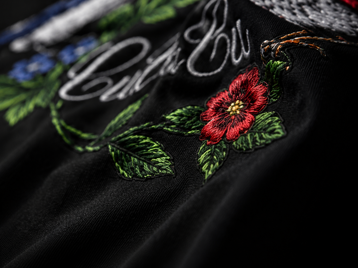Cu Cu Ru Cu Full Embroidery Statement Tee