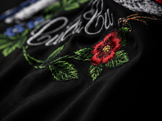 Cu Cu Ru Cu Full Embroidery Statement Tee