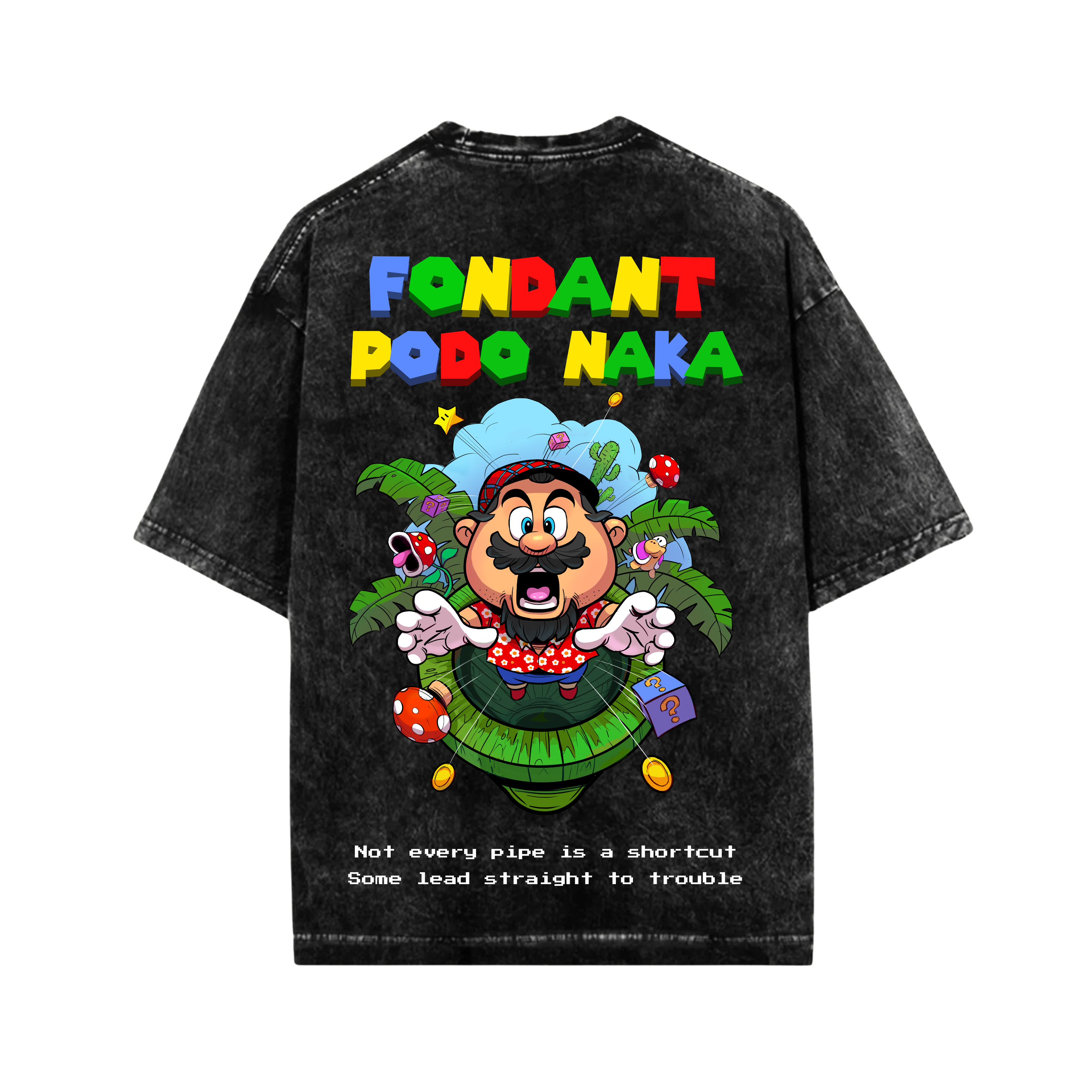 Fondant Podo Naka – Uncle Mario in Goa Oversized Tee