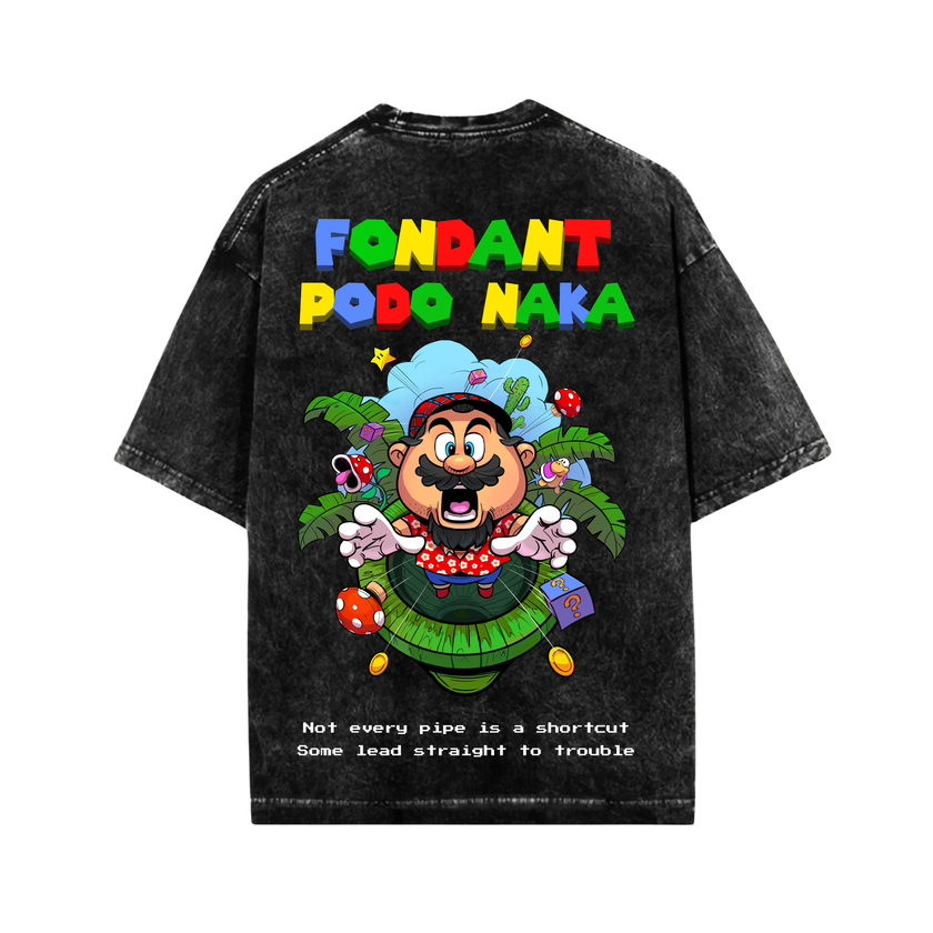 Fondant Podo Naka – Uncle Mario in Goa Oversized Tee