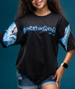 Puffer Fish Ultra Premium Oversized Graphic Tee - Black