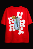 Urrak Signature Puff Print Oversized Tee - Red