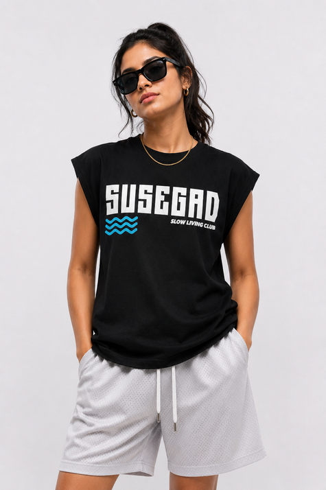 Susegad with a Wave Oversized tank top