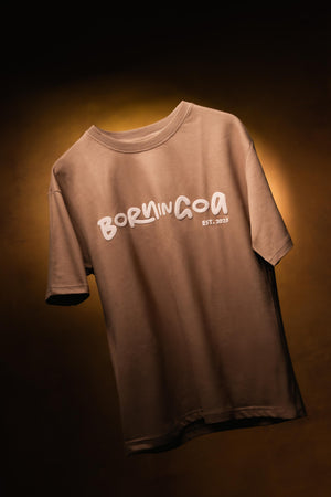 Born in Goa Essentials | Puff Print Unisex Fit Coffee Brown