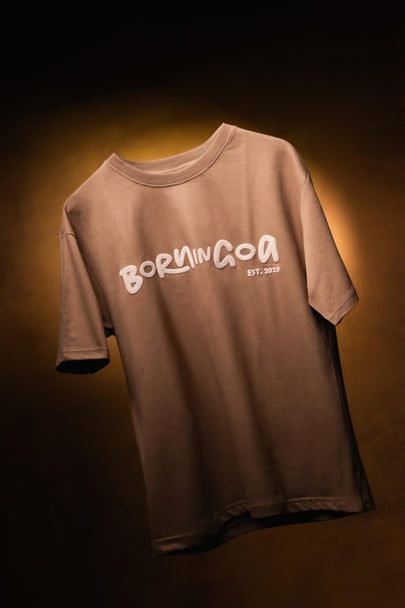 Born in Goa Essentials | Puff Print Unisex Fit Coffee Brown