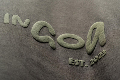 Born in Goa Essentials | Puff Print Unisex Fit Dark Grey