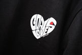 Goa is love puffed heart Oversized t-shirt (Black)
