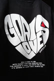 Goa is love puffed heart Oversized t-shirt (Black)