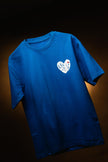 Goa is love puffed heart Oversized t-shirt (Royal Blue)