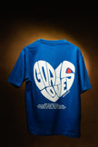 Goa is love puffed heart Oversized t-shirt (Royal Blue)