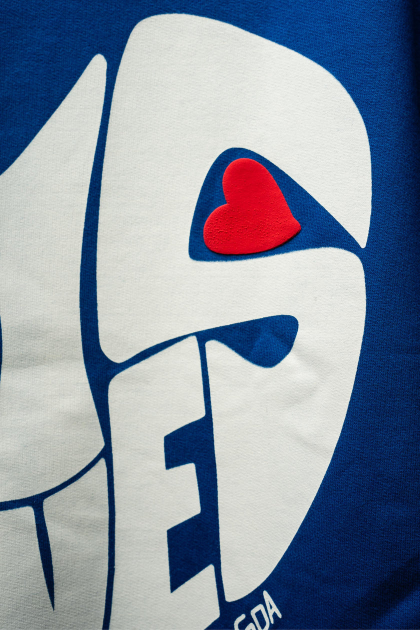 Goa is love puffed heart Oversized t-shirt (Royal Blue)
