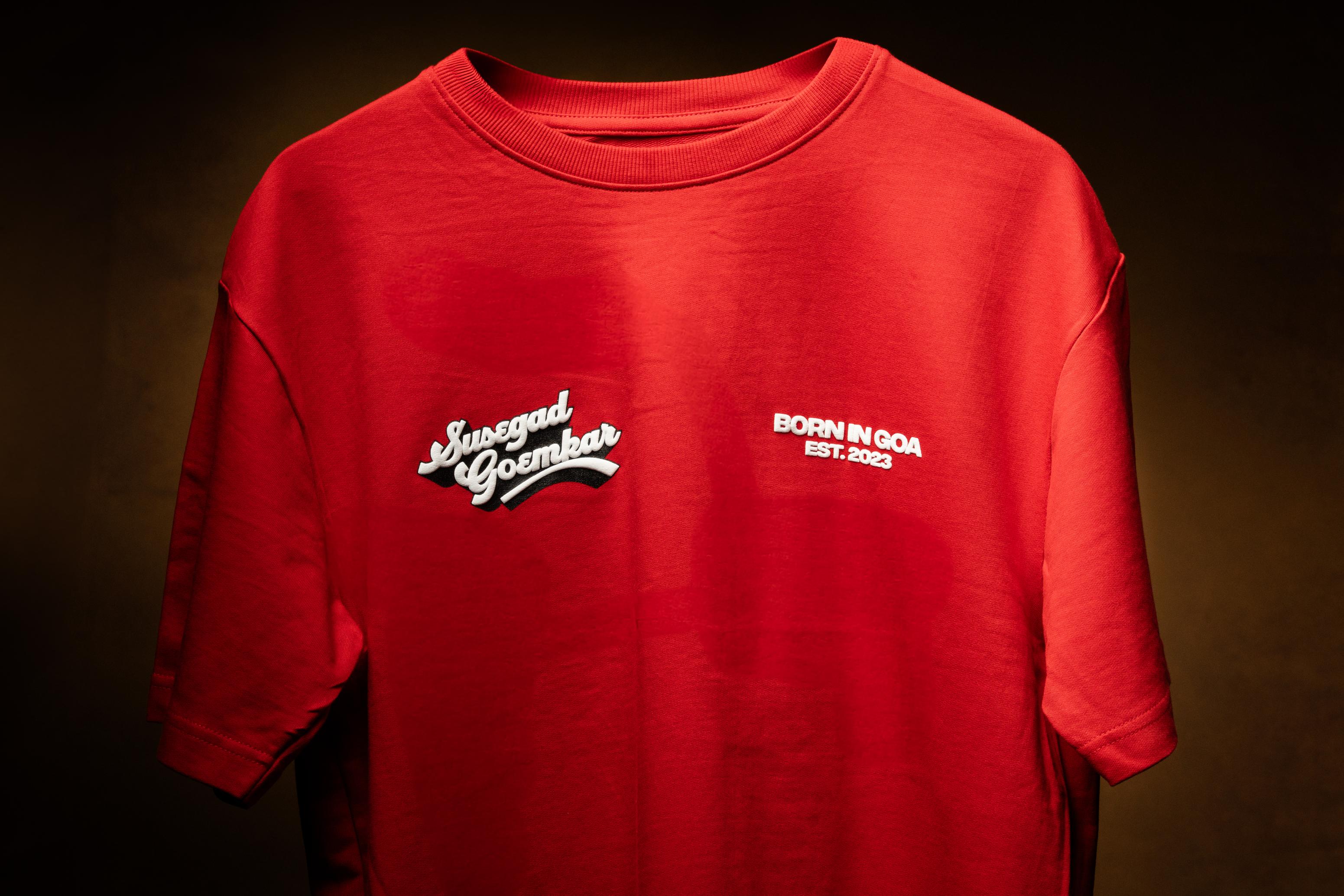 Ultra Premium Susegad Goemkar Tee – Red | Puff Print Unisex Fit