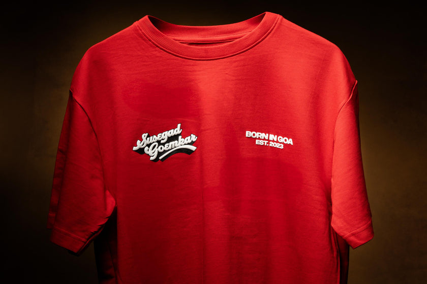 Ultra Premium Susegad Goemkar Tee – Red | Puff Print Unisex Fit