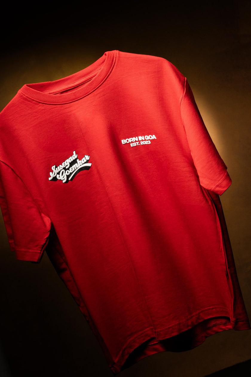 Ultra Premium Susegad Goemkar Tee – Red | Puff Print Unisex Fit