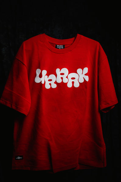Urrak Signature Puff Print Oversized Tee - Red