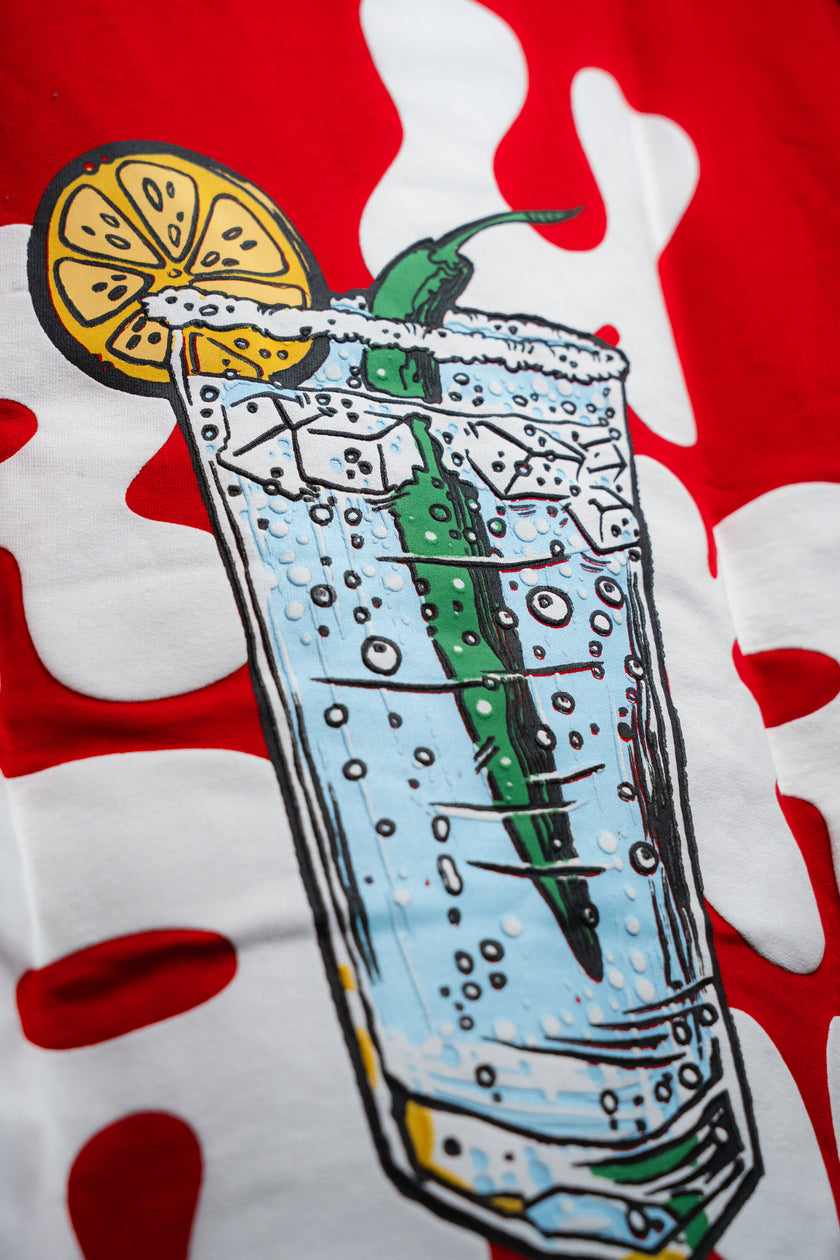 Urrak Signature Puff Print Oversized Tee - Red